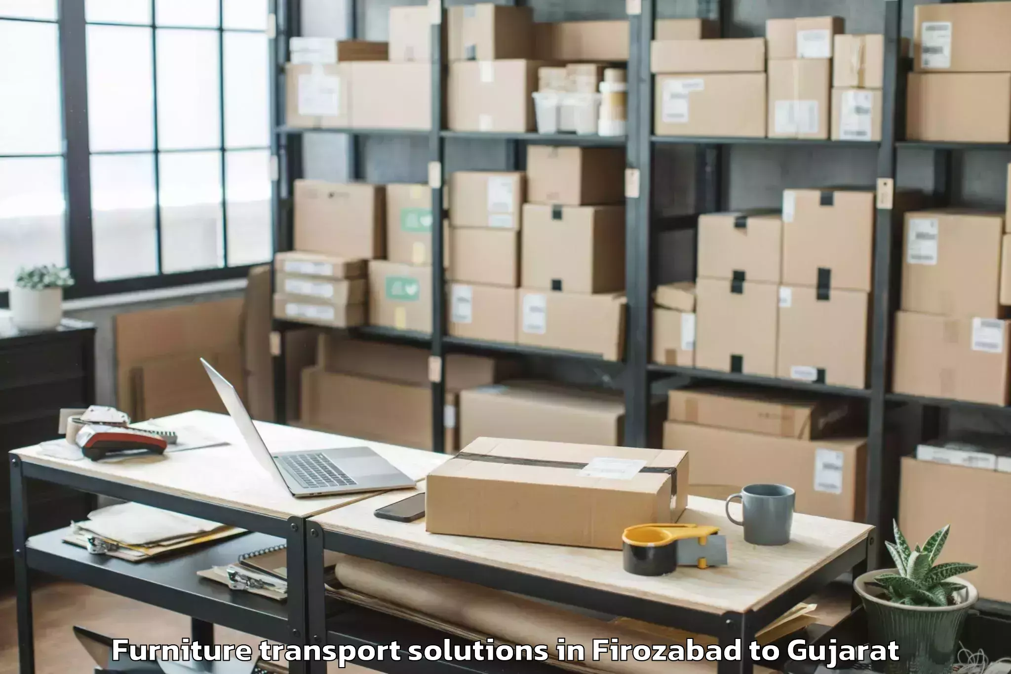 Efficient Firozabad to Vaghodia Furniture Transport Solutions